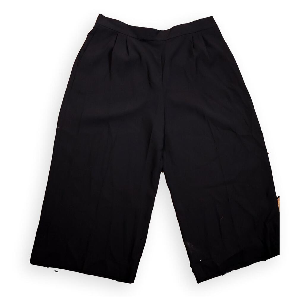 J Crew 365 Black Elastic Waist Wide Leg Pants 16